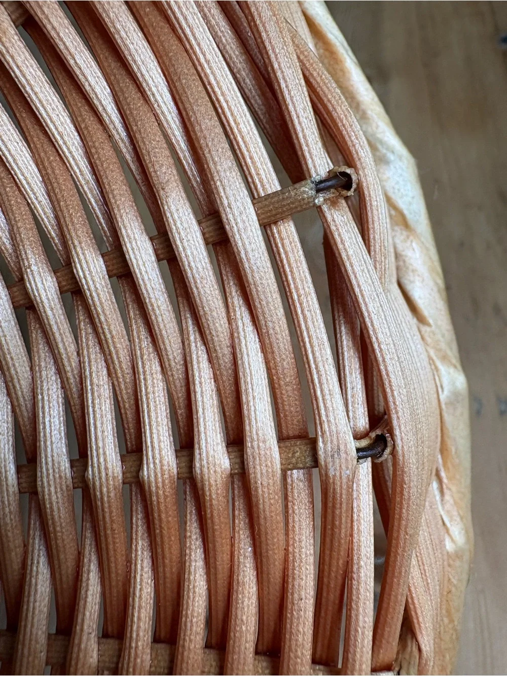 Woven Round Rattan Serving Basket - Natural Brown~15” diameter